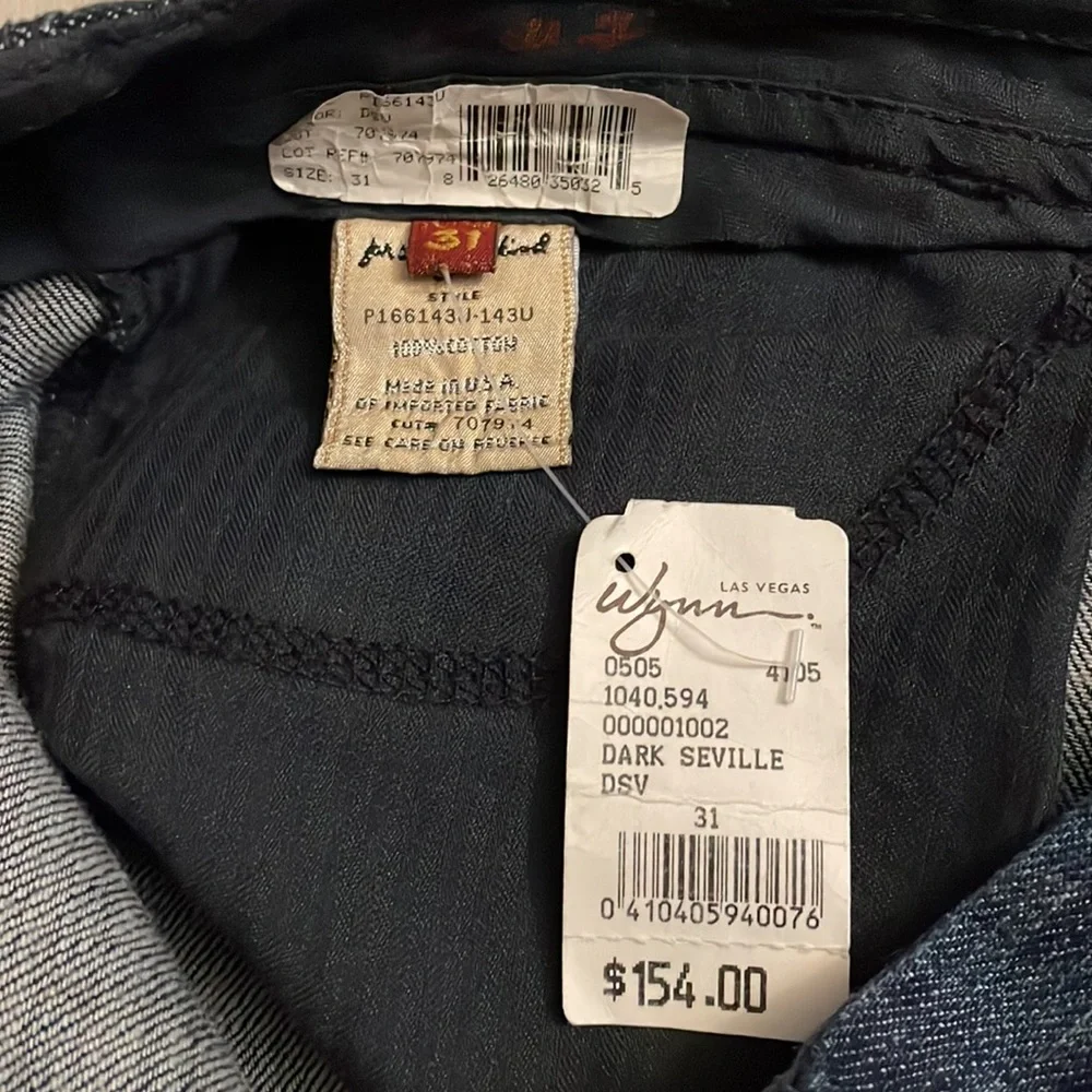 7 for All Mankind Camilla Wide Leg/Gaucho/Crop Jeans in Dark Seville - Picture 7 of 16